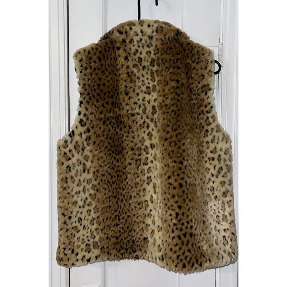 EUC Gallery Women's Faux Fur Zip Closure Reversible Vest Size Large - Picture 6 of 12